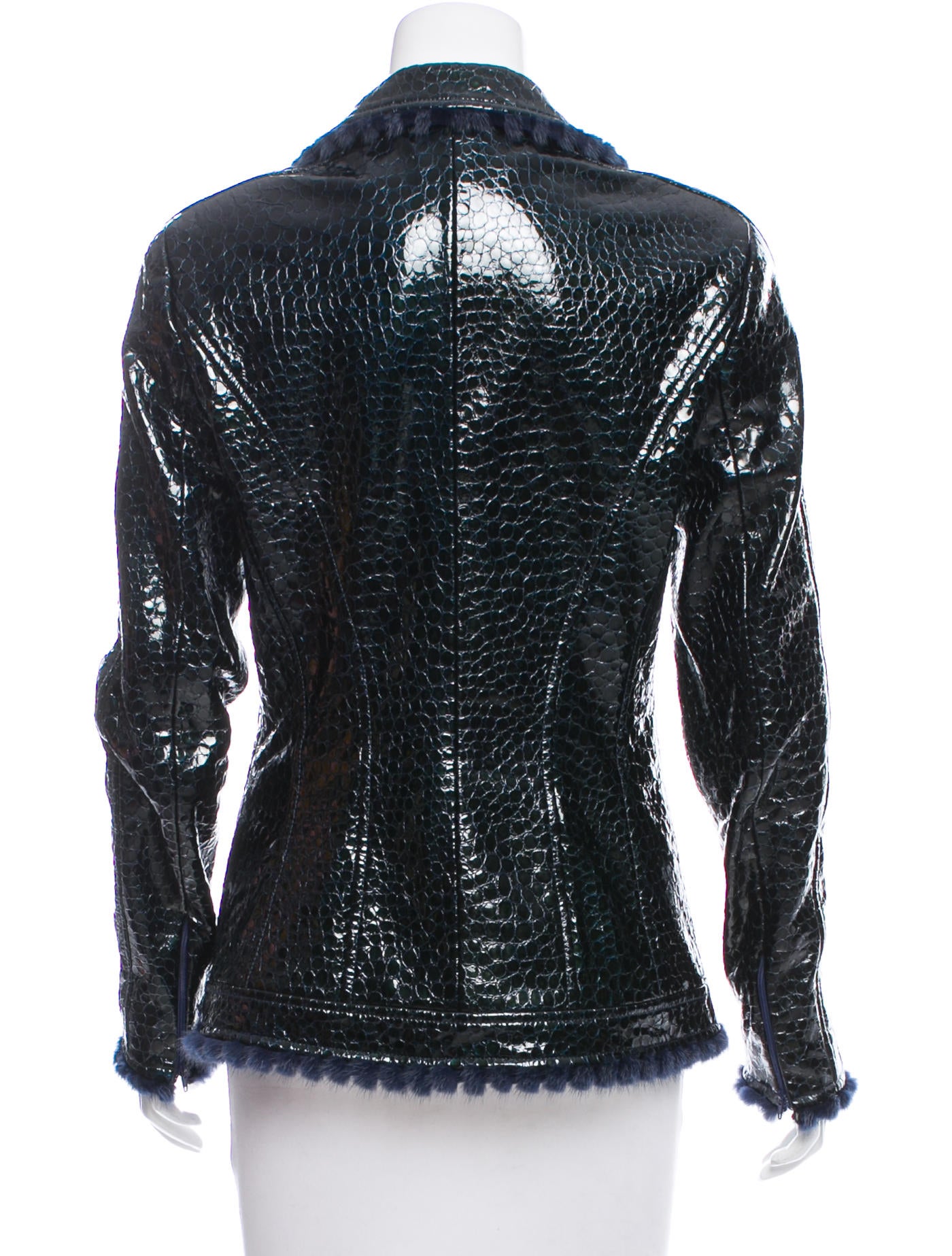 Escada Coated Fish Scale Coat Clothing ESC22396 The RealReal