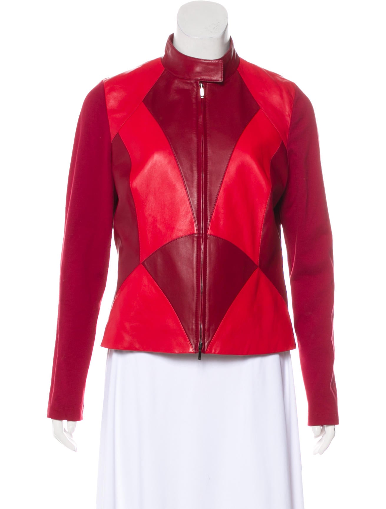 Escada Colorblock Leather Jacket Clothing Esc26636 The Realreal Colorblock Leather Jacket