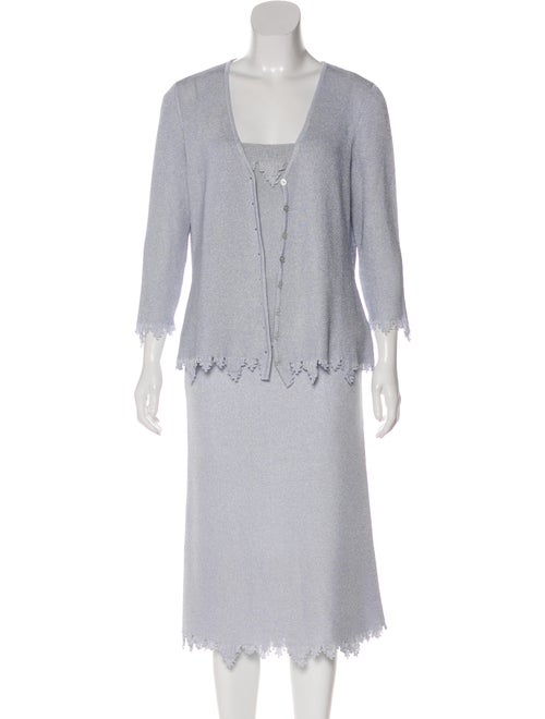 Escada Knit Skirt Set blue