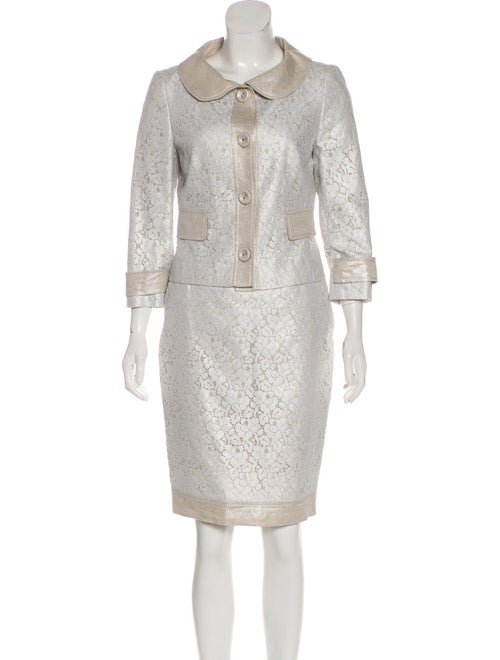Escada Lace Skirt Suit metallic