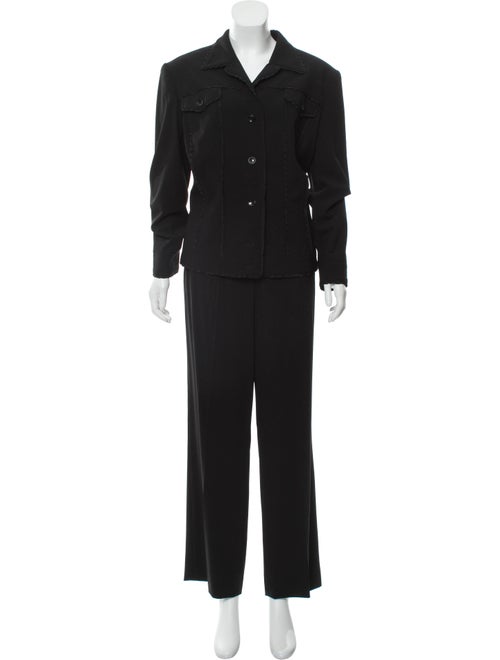 Escada Blazer Pant Suit Set Black
