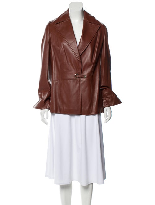 Escada Leather Structured Blazer