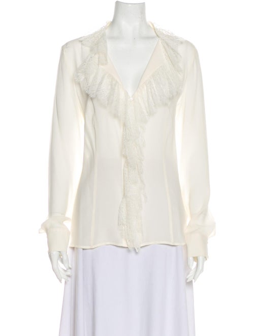 Escada Silk Plunge Neckline Blouse