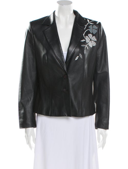Escada Lamb Leather Blazer Black