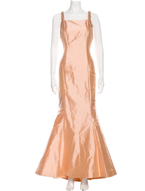 Escada Silk Long Dress Orange