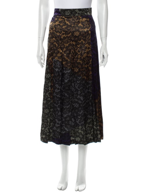 Escada Silk Midi Length Skirt Purple