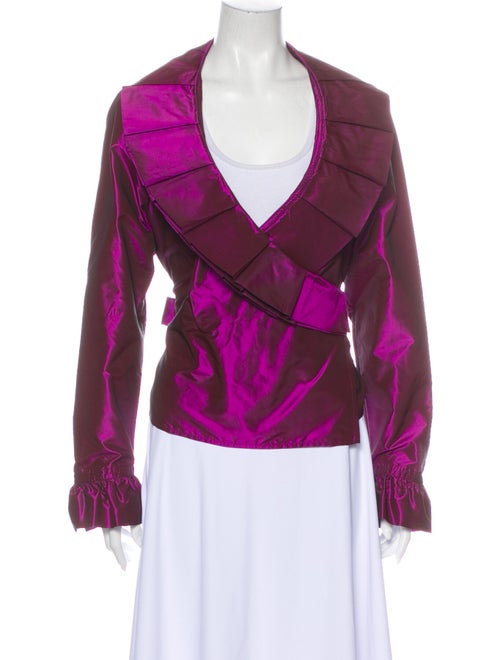 Escada Silk Long Sleeve Blouse Purple