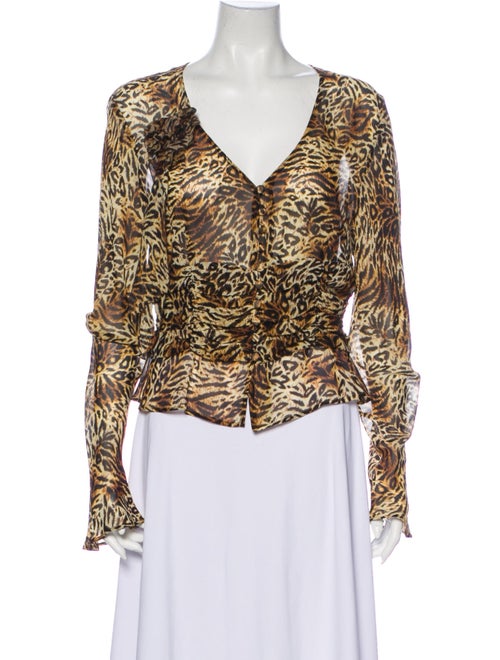 Escada Silk Animal Print Blouse
