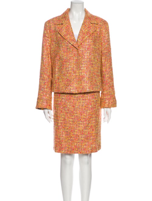 Escada Tweed Pattern Skirt Suit w/ Tags Pink