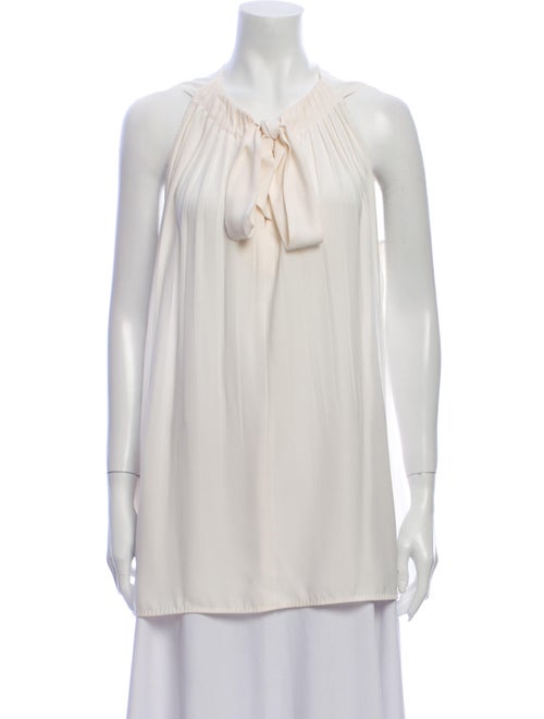 Escada Tie Neck Sleeveless Blouse