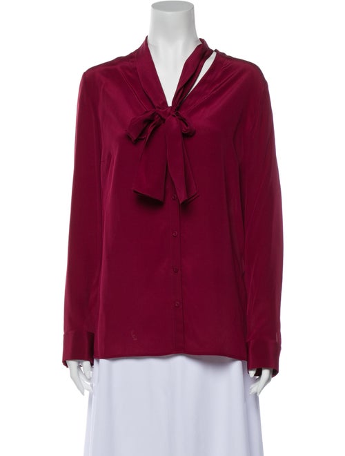 Escada Silk Tie Neck Blouse w/ Tags Red