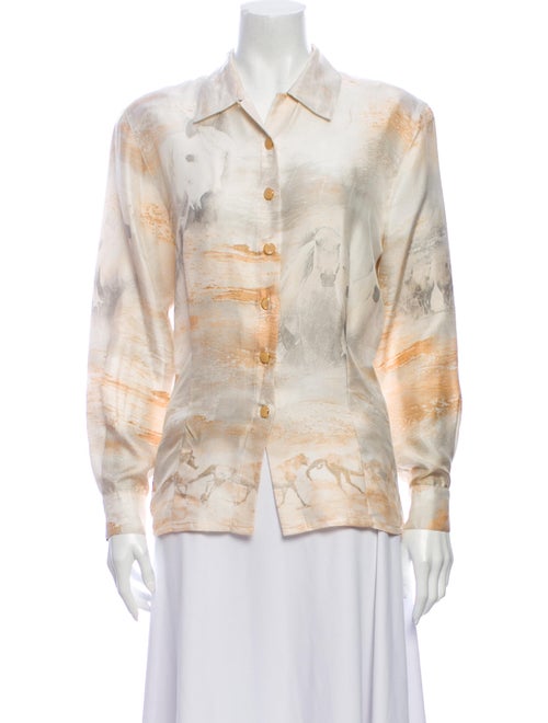 Escada Vintage Silk Button-Up Top