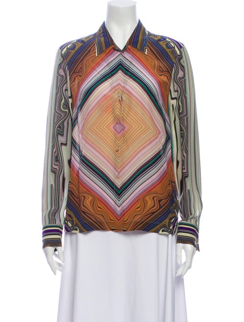 Escada Silk Printed Button-Up Top