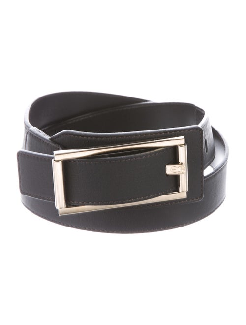 Escada Leather Buckle Belt Black