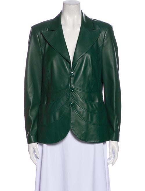 Escada Leather Blazer Green