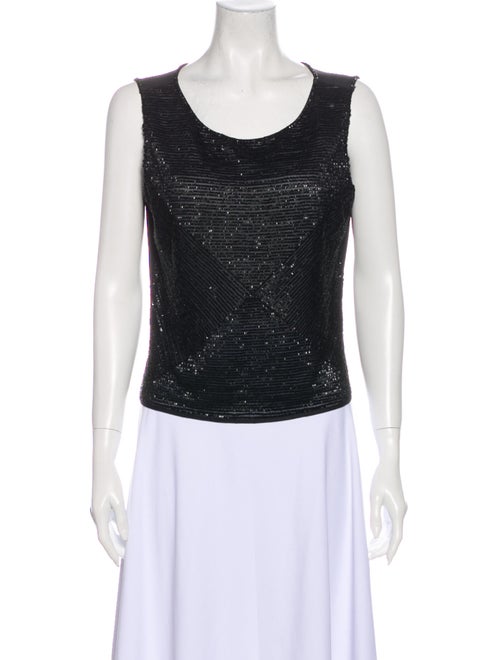 Escada Scoop Neck Sleeveless Top Black