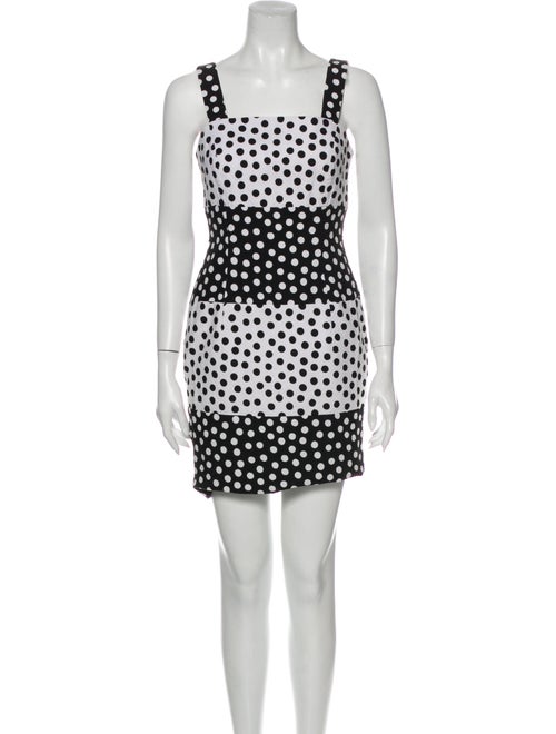 Escada Polka Dot Print Mini Dress Black