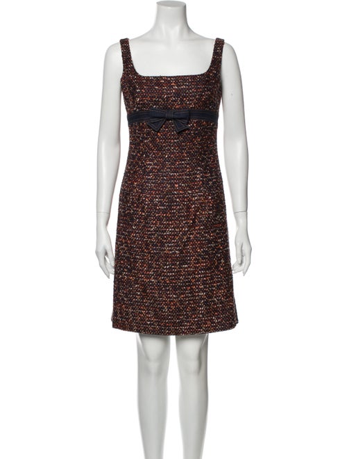Escada Tweed Pattern Dress Set Blue