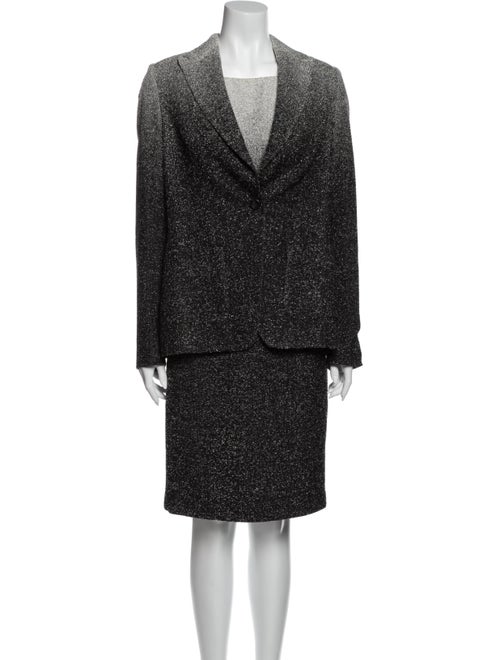 Escada Tweed Pattern Dress Set Grey