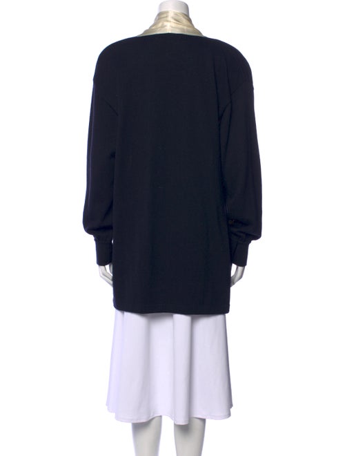 Escada Colorblock Pattern Open Front Sweater