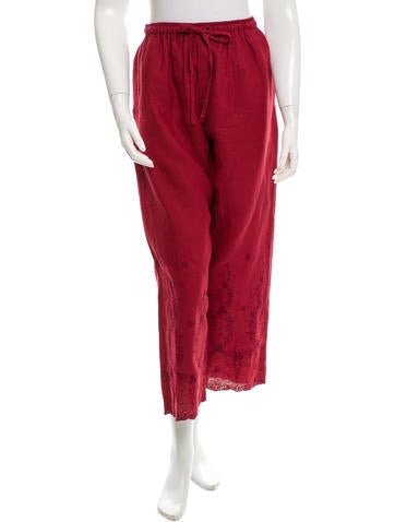 Eskandar Linen Embroidered Pants