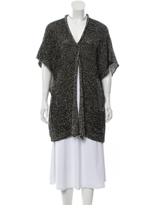 Eskandar Short Sleeve Open Front Cardigan Black