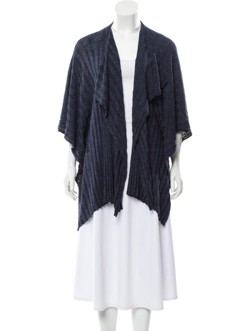 Eskandar Short Sleeve Lightweight Cardigan blue