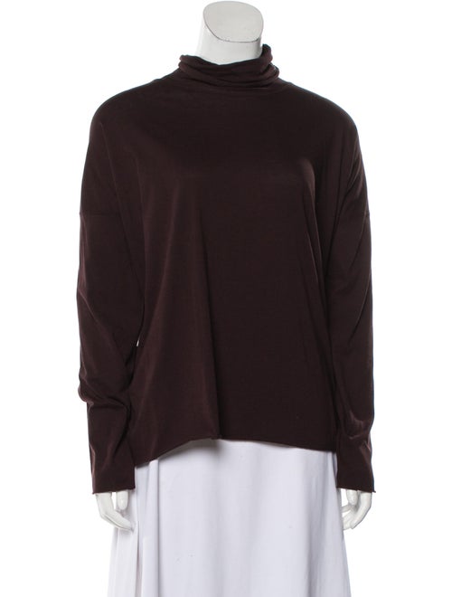 Eskandar Turtleneck Long Sleeve Sweatshirt Purple