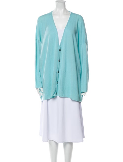 Eskandar Plunge Neckline Sweater Blue