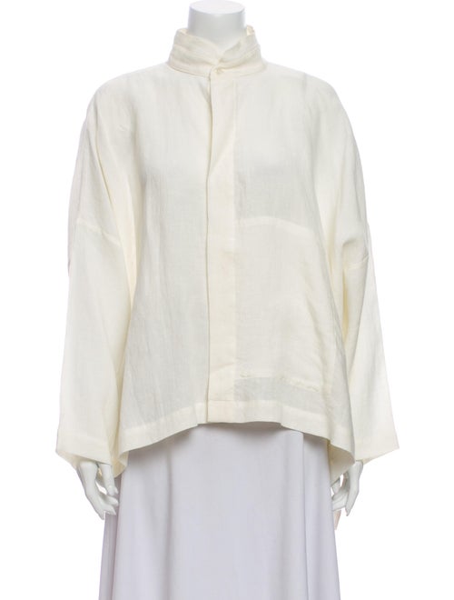 Eskandar Linen Mock Neck Sweatshirt