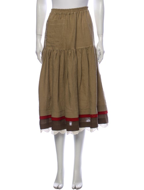 Eskandar Linen Midi Length Skirt