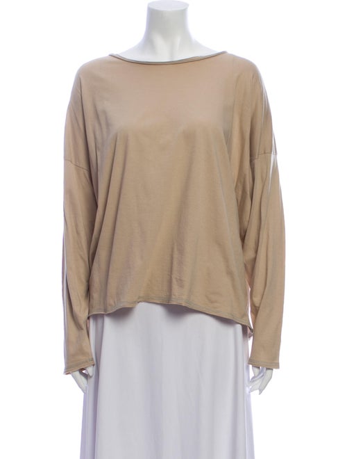 Eskandar Scoop Neck Long Sleeve Blouse