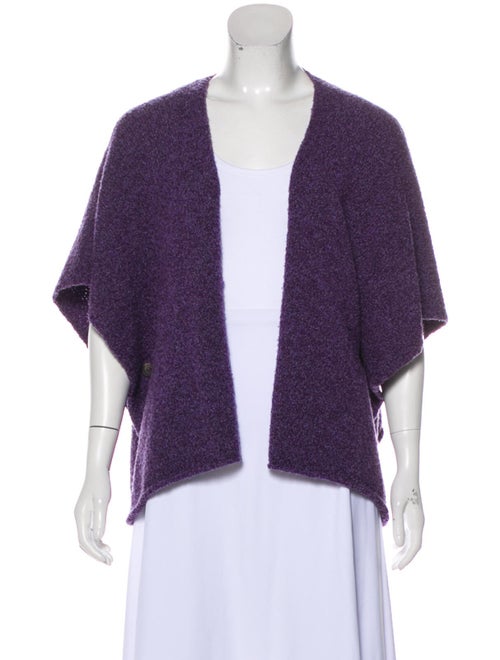 Eskandar Asymmetrical Wool Poncho Purple