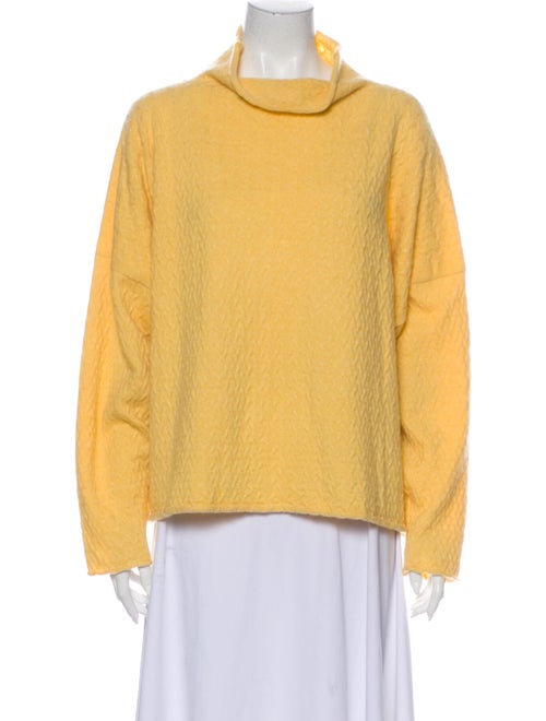 Eskandar Cashmere Mock Neck Sweater Yellow