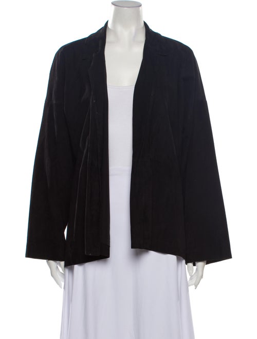 Eskandar Leather Cape Black