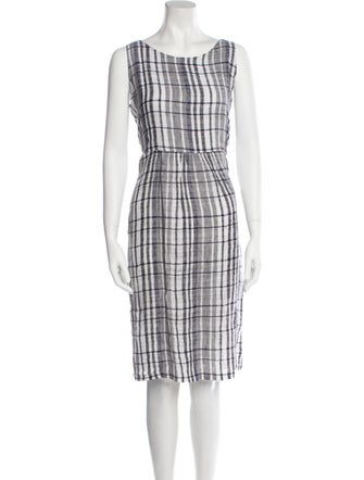 Eskandar Plaid Print Knee-Length Dress