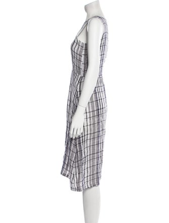 Eskandar Plaid Print Knee-Length Dress