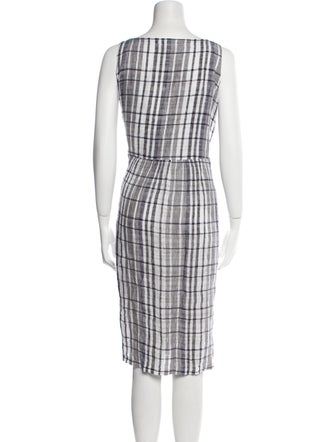 Eskandar Plaid Print Knee-Length Dress