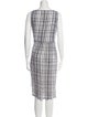 Eskandar Plaid Print Knee-Length Dress