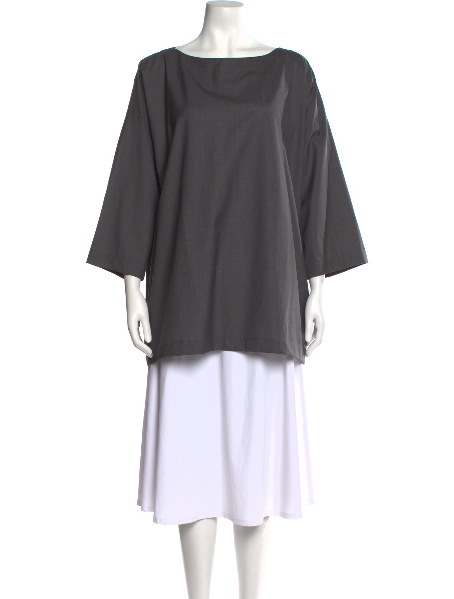 Eskandar Bateau Neckline Three-Quarter Sleeve Tunic