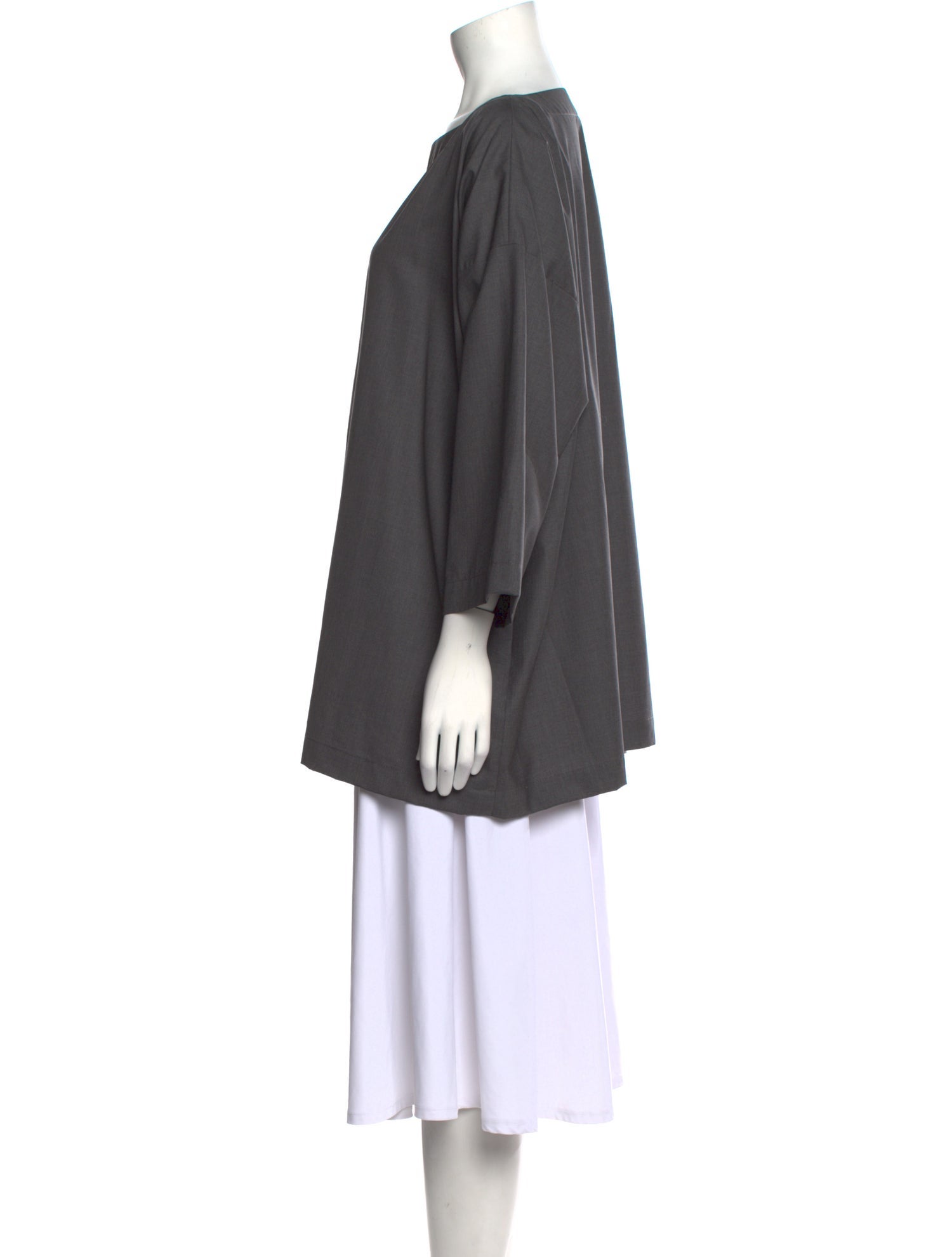 Eskandar Bateau Neckline Three-Quarter Sleeve Tunic