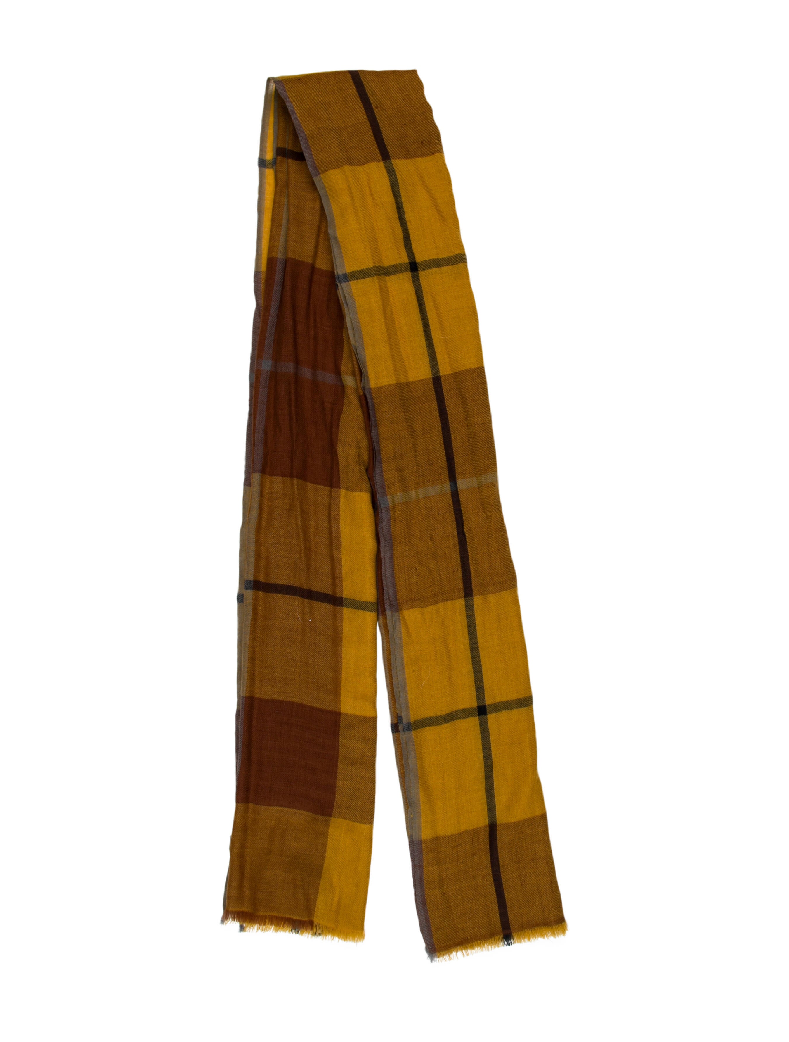 Eskandar Cashmere Plaid Print Scarf