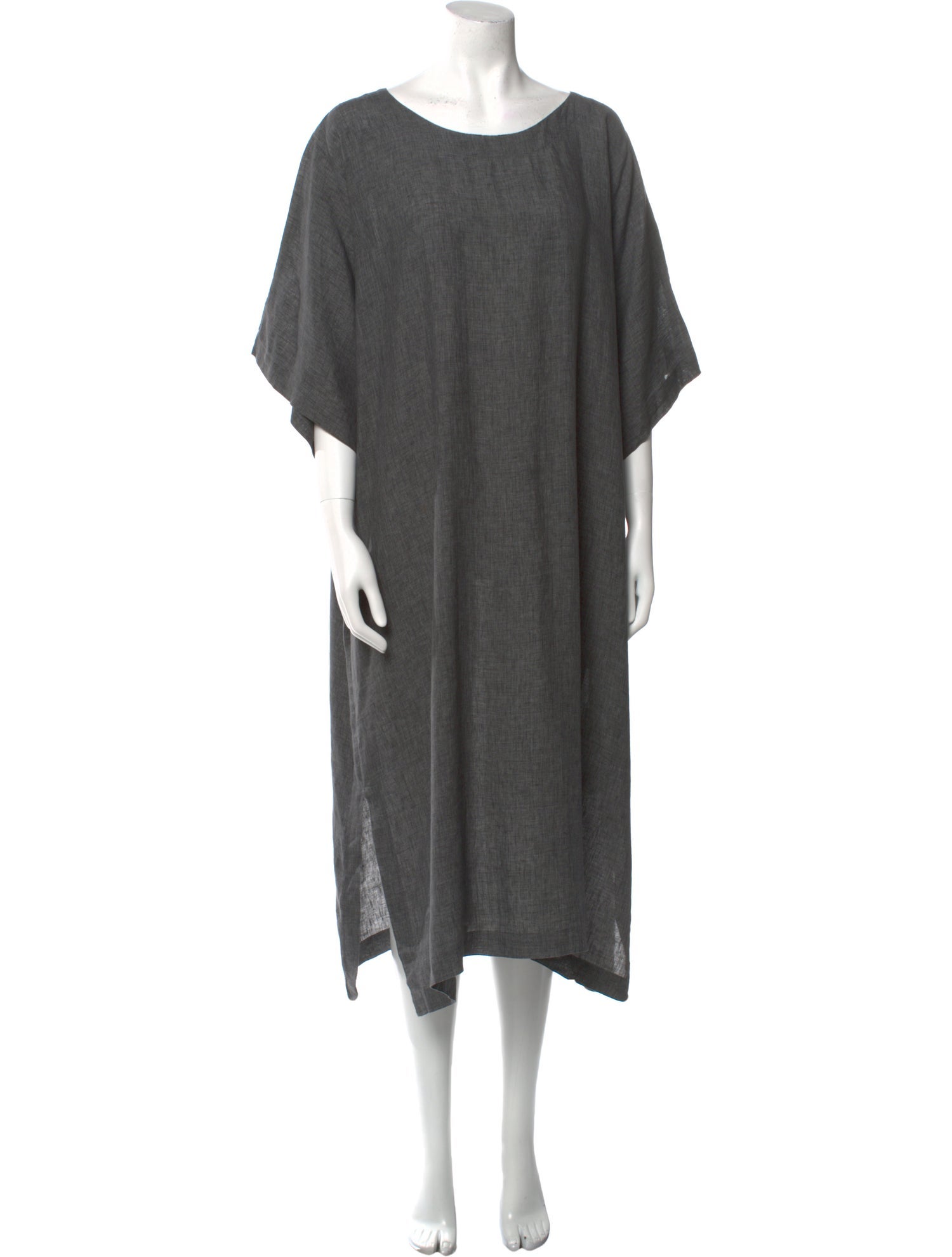 Eskandar Linen Midi Length Dress