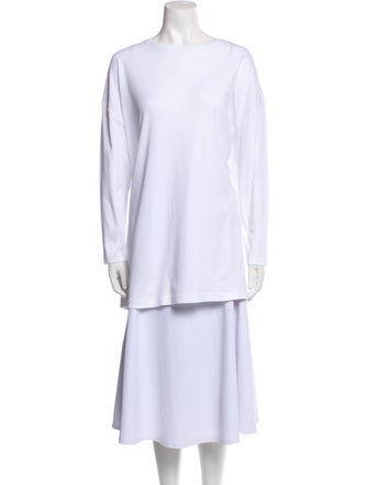 Eskandar Bateau Neckline Long Sleeve Tunic