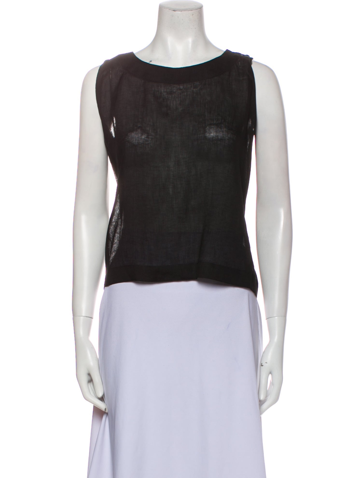 Eskandar Linen Scoop Neck Crop Top