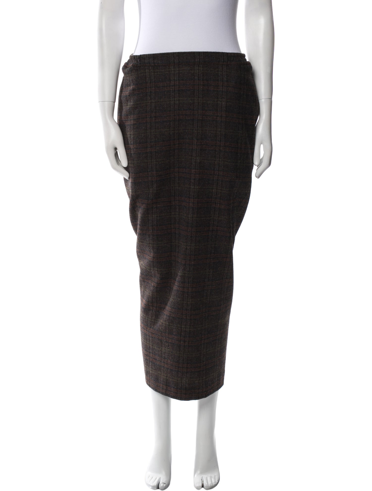 Eskandar Wool Midi Length Skirt