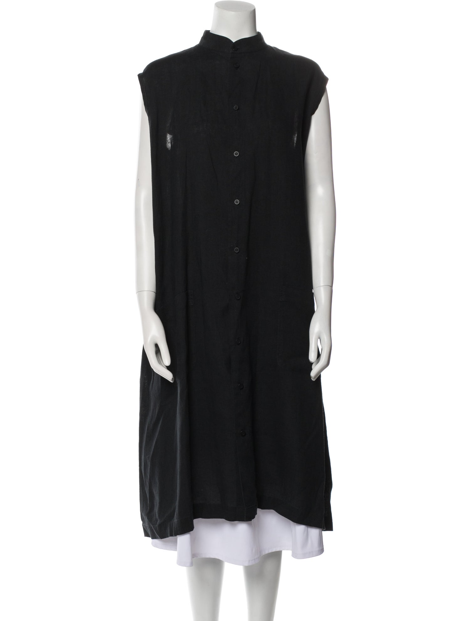 Eskandar Linen Midi Length Dress