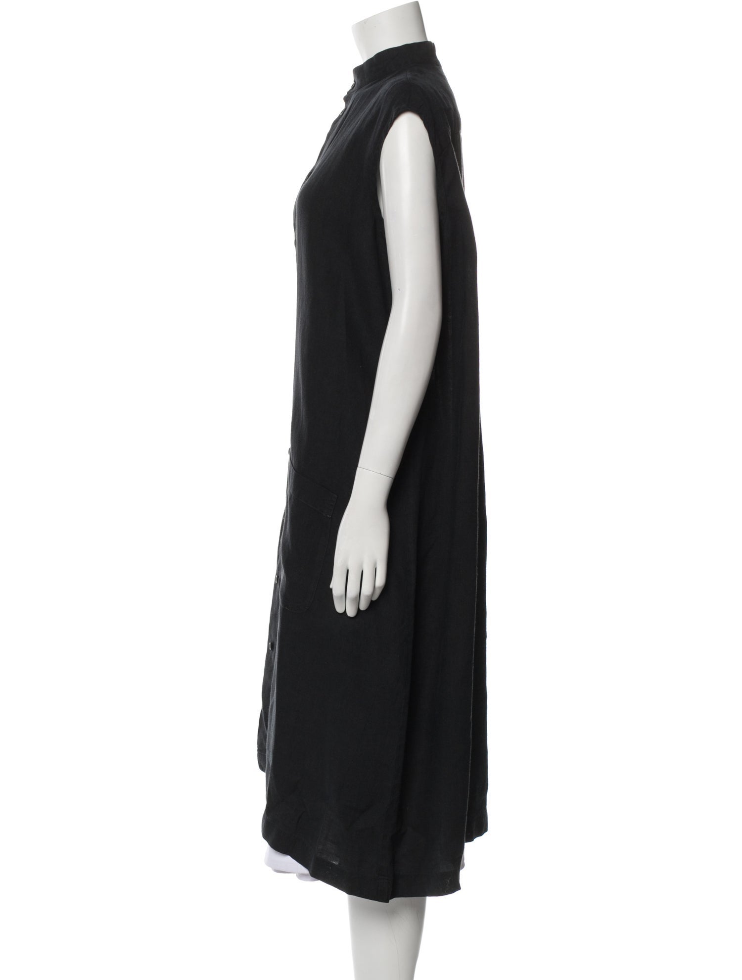 Eskandar Linen Midi Length Dress
