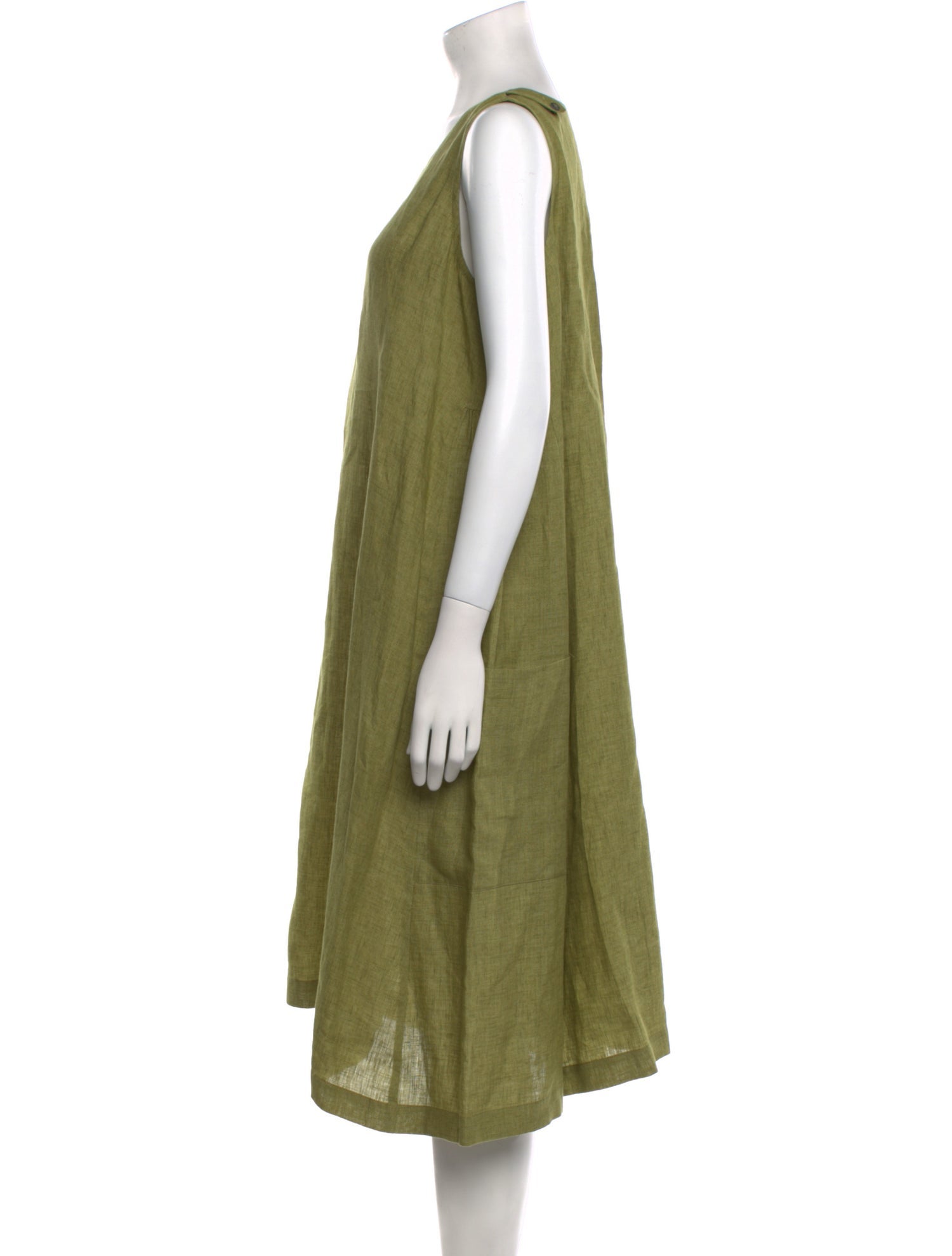 Eskandar Linen Midi Length Dress