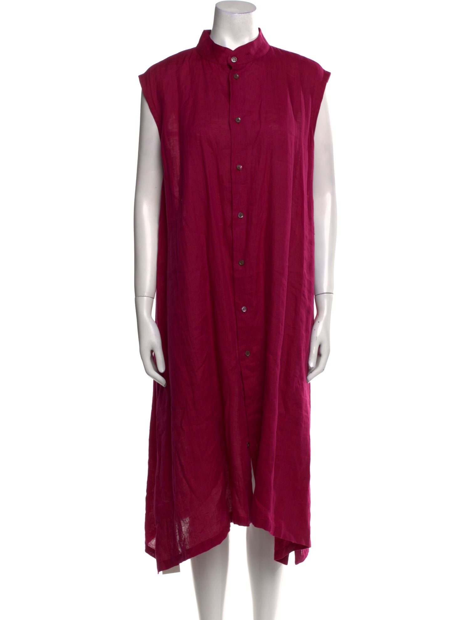Eskandar Linen Midi Length Dress